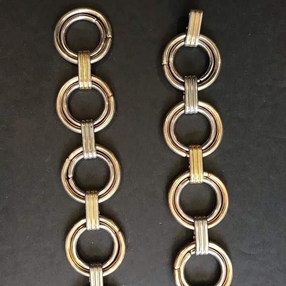 Vintage Gold and Silver Circle Belt, Hook Clasp Makes it Adjustable, Slinky - Picture 3 of 6